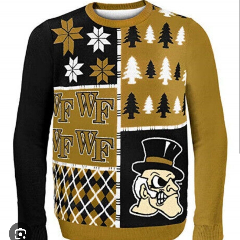 Wake Forrest Ugly Crewneck Sweater by Klew Size XL